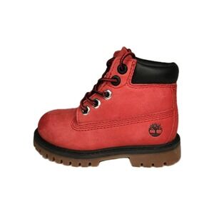 TImberland Premium 6 in Waterproof Boot Med Red Nubuck Toddler 7 TB 0A415R P92